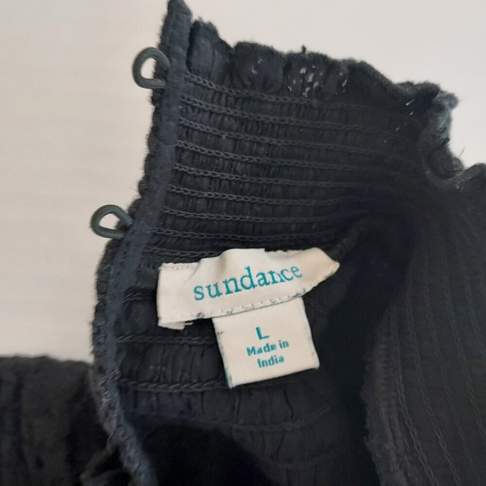 Sundance Dorina Black Lace Mock Neck Blouse Size Lg Size Lg - Picture 11 of 11